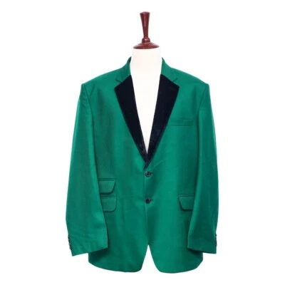 Blazer Para Hombres 48R Verde Lana Terciopelo Formal Esmoquin Chaqueta Boda Fiesta Abrigo Deportivo Foto 1 de 4