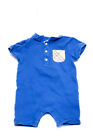 Burberry Children Boys Cotton Short Sleeve Collared Polo One Piece Blue Size 9M