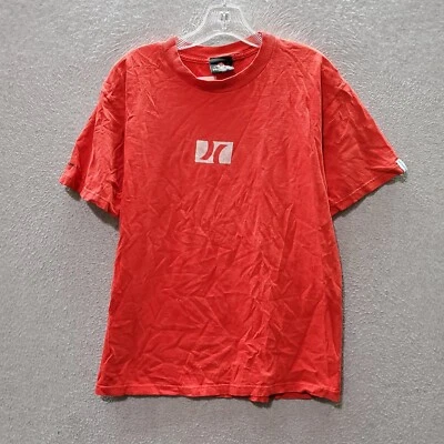 Top Hurley Mujer DE COLECCIÓN M Camisa Roja Logo Surf Spellout Manga Corta Años 90 LEER Foto 1 de 4