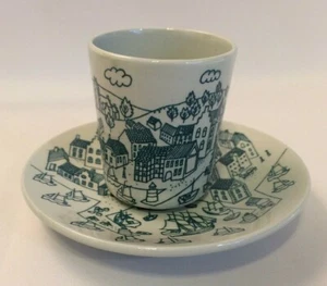 Danish Nymolle Art Faience Hoyrup Demitasse Cup & Saucer Ltd Edition #4006 - Picture 1 of 10