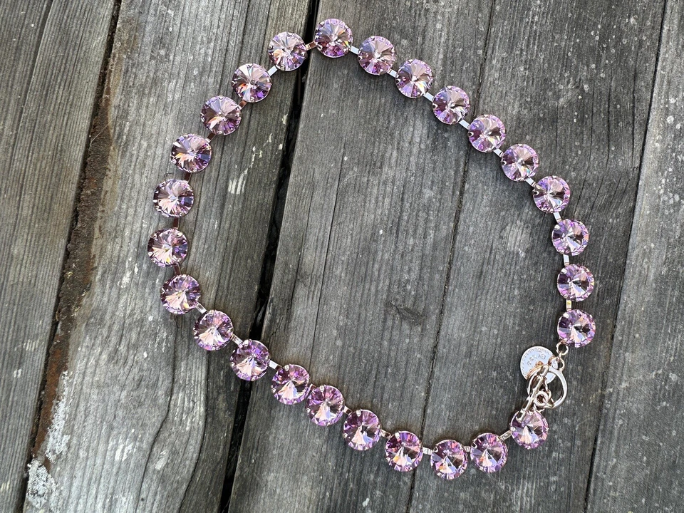 Crystal Gem Fashion Necklace Choker Rose Gold Plated Made In Italy Rebekah Price - Image 1 of 4