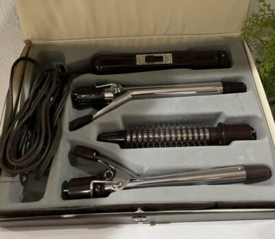 Vintage Vidal Sassoon Professional Curling Iron Brush Set Travel Kit VS125 - Image 1 of 3