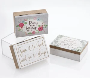 Caja de oración con tarjetas de madera orar más vida frágil dar a Dios regalo cristiano - Imagen 1 de 8