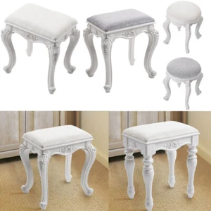French Style Dressing Table Stool Bedroom Makeup Chair Seat Bar Stools Footstool - Picture 1 of 30
