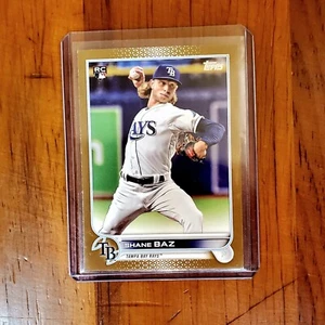 2022 Topps Series 2 Gold Parallel RC Shane Baz #421 0185/2022 Tampa Bay Rays - Picture 1 of 2