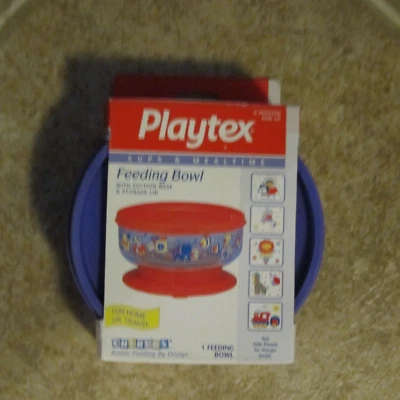 Tazas Playtex y cuenco de alimentación para niños a la hora de comer con base de succión y tapa de almacenamiento  Foto 1 de 2