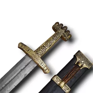 Custom Hand Forged Damascus Steel Full Tang Knightly Arming Sword | Medieval 35 - Picture 1 of 5