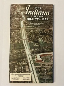 Vintage 1959 INDIANA Official Highway Map, Road Travel Guide Government Issued - Picture 1 of 4
