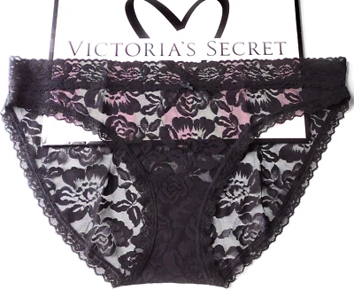 Braguita de bikini VICTORIA'S SECRET VS encaje negro S M L nueva con etiquetas Foto 1 de 3