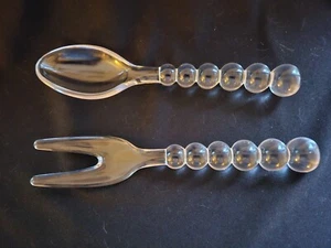 VINTAGE Imperial Crystal Candlewick Salad Fork and Spoon Set, #400/75 - Picture 1 of 3