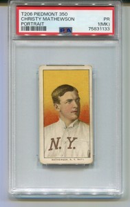 1909-11 T206 Piedmont Christy Mathewson Portrait New York PSA 1 mk