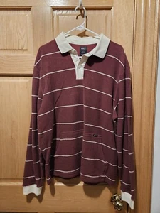 RVCA Striped Button Up Casual Sweater Mens Size Large - Picture 1 of 3
