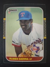 Ruben Sierra Rookie Card (RC) - Texas Rangers - 1987 Donruss Baseball Card #346