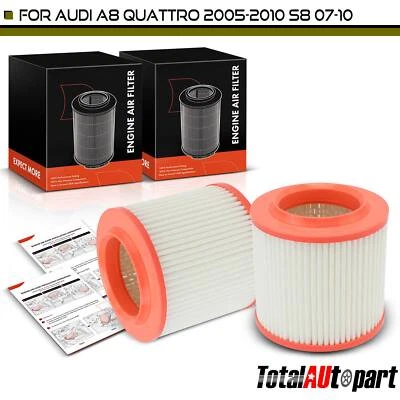 2Pcs Engine Air Filter for Audi A8 Quattro 05-10 S8 07-10 5.2L 6.0L 4E0129620D - Image 1 of 4