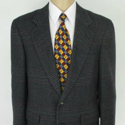 40 R (41) Barrister Gray Purple Camel Hair Tweed Mens Jacket Sport Coat Blazer - Image 1 of 4