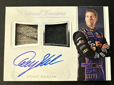 2016 National Treasures Dual Material Signatures Denny Hamlin #’d 11/25 Car No. - Image 1 of 2