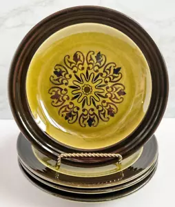 Vintage Andre Ponche Decostone Salad Plates, Sets of 2, MCM Green Stoneware - Picture 1 of 3