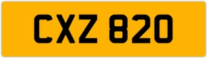 CXZ 820 C 3x3 DATELESS PRIVATE NUMBER PLATE CAM COL CHRIS CHAS CHARLIE CAL CON - Picture 1 of 1