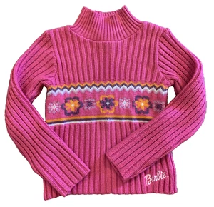 Vintage Y2K Barbie Pink Knit Sweater Sz Small - Picture 1 of 23
