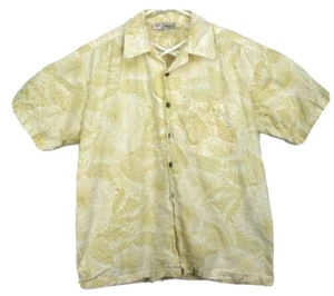 Camisa para hombre Maui Trading Co talla L S/S botón blanco/amarillo estampado floral algodón - Imagen 1 de 6