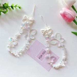 Pearl Love Mobile Phone Chain Beaded Mobile Phone Lanyard Short Portable Chain - Zdjęcie 1 z 8