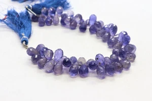 Natürlicher Iolith 6x4 mm bis 7x5 mm Träne Tropfen Facettiert Lose Edelstein Perlen 8 Zoll Strang - Bild 1 von 5