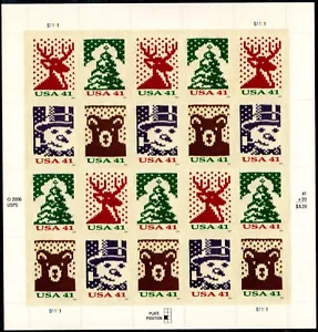 US Scott # 4207-4210b Sheet Of 20 Stamps MNH, Christmas Holiday Knits - Picture 1 of 1