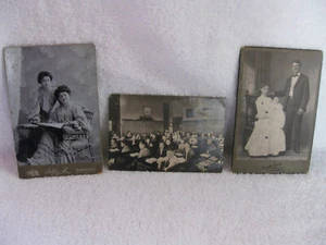 3 FOTOS ANTIGUAS, 2 TARJETAS DE GABINETE Y 1 POSTAL - Imagen 1 de 11