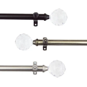 Sparkle 3/4” Adjustable Window Drapery Curtain Rod 18"-170" (5 sizes, 3 colors) - Picture 1 of 7