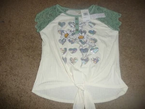 NEW NWT Self Esteem Girls size Large beautiful crochet daisy top shirt - Picture 1 of 2