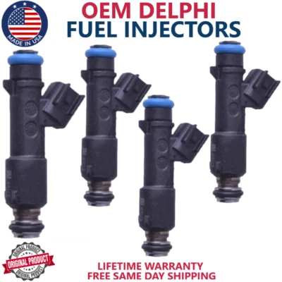 NEW x4 OEM DELPHI FUEL INJECTORS FOR 2005-2010 Chevrolet Cobalt 2.2L I4 12582219 - Image 1 of 3
