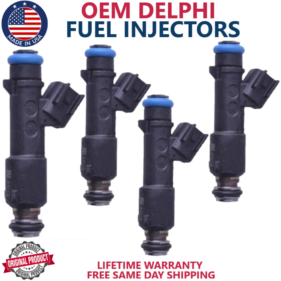 x4 OEM DELPHI FUEL INJECTORS FOR 2005-2010 Chevrolet Cobalt 2.2L I4 #12582219 - Image 1 of 3