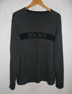Suéter DKNY Logo Manga Larga Cuello Redondo Acanalado Pullover Para Hombre XXL - Imagen 1 de 4