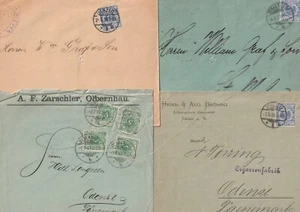 GERMANY/REICH: Lot 7 covers sent abroad 1877-99.   SMALL LOT SALE - Picture 1 of 2