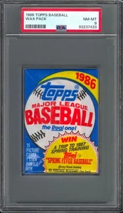 1986 Topps Baseball Card Wax Pack Ungeöffnet Graded PSA 8 NM-MT - Bild 1 von 2