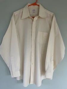 Brooks Brothers Camicia Uomo 16,5 XL Giallo Non Ferro Vestibilità Regolare - Foto 1 di 20