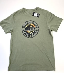 Hurley T Shirt Men Large Green Graphic Tee Outdoor Supply Explore And Enjoy - Picture 1 of 8
