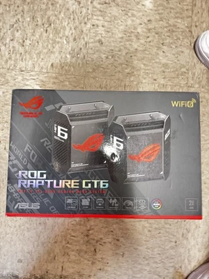 ASUS ROG Rapture GT6 Tri-Band Wi-Fi 6 Gaming Router - Black, 2-Pack - Image 1 of 4