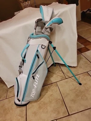 Top Flight Junior 6 Pc Golf Club Set w/Bag RH Mint Green Under Kids Putter 26” - Image 1 of 4