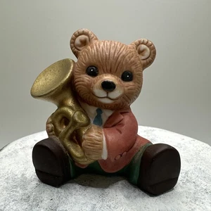 Homco French Horn Instrument Orchestra Teddy Bear Figurine #1422 Tuba Horn - Picture 1 of 6