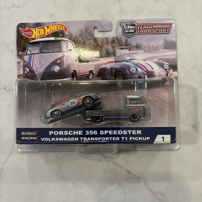 Серебристый пикап Porsche 356 Speedster и VW T1 Hot Wheels Team Transport 2018 - Изображение 1 из 2