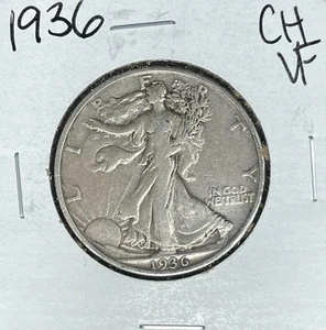 1936 WALKING LIBERTY SILVER HALF DOLLAR ~CH/VF ~NICE COIN~ - Picture 1 of 2