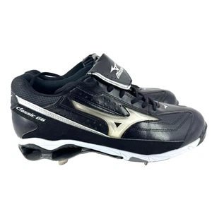 Mizuno Mens 11 Dominant IC Metal Baseball Cleats Black White Pro Model 11GM16819 - Picture 1 of 7