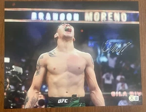 Foto autógrafa auténtica firmada por UFC Brandon Moreno 11x14 MMA Beckett certificado de autenticidad - Imagen 1 de 1