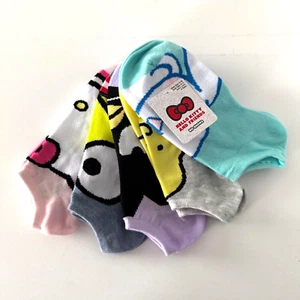 Hello Kitty & Friends 5 Pairs No Show Sock Set Multicolor Pattern Shoe Size 4-10 - Picture 1 of 8