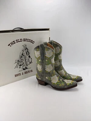 Botas vaqueras occidentales Old Gringo para mujer 7,5 Janis bordadas verde nopal nuevas en caja Foto 1 de 4