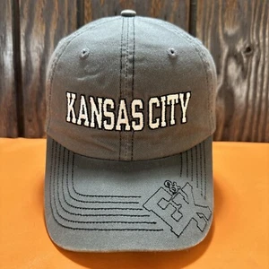 Kansas City E & K Hat Strapback Dad Cap Gray Low Profile Adjustable Canvas Work - Picture 1 of 11