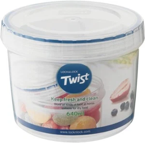 Lock & Lock Twist Round Airtight Food Storage Container 640ml LLS131 - Picture 1 of 5