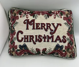 Frohe Weihnachten Nadelspitze Weihnachten Urlaub Dekokissen 11" x 8" - Bild 1 von 4