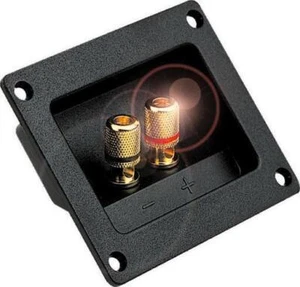 Speaker SubWoofer Terminal Panel Flush Mount Plate,Gold Plated Contacts - Picture 1 of 1